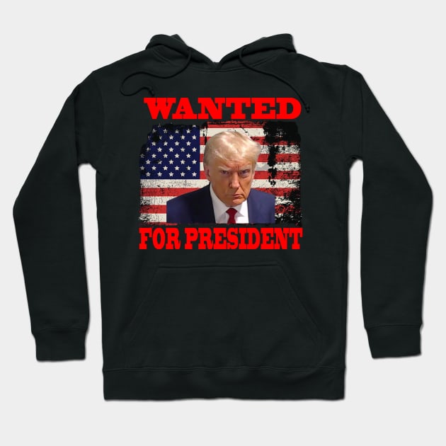 Wanted For President Pro Trump 2024 Hoodie by Spit in my face PODCAST